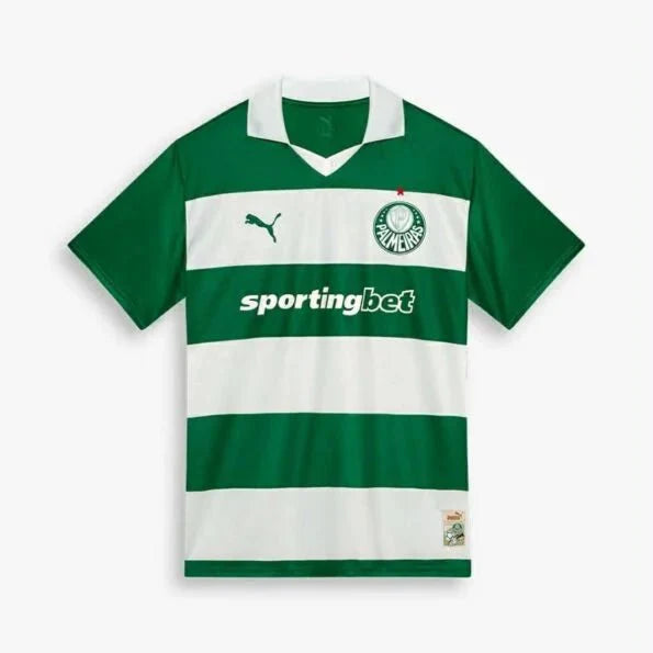 Camisa Palmeiras Listrada Verde+Branco Avanti 2025/26 Masculina