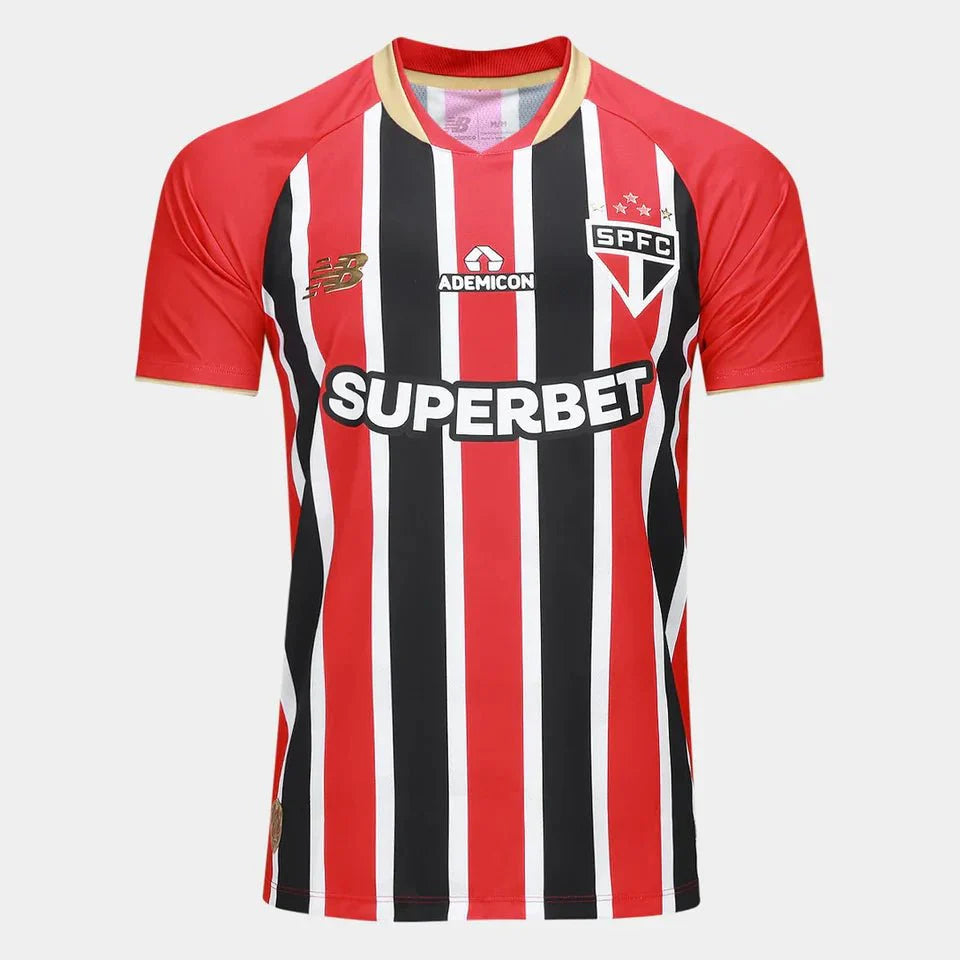 Camisa São Paulo 25/26 Fora New Balance Masculina - Preto+Vermelho - Jogador